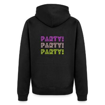 Party! Party! Party! - Unisex Premium Organic Zip Hoodie - black - Back - Nico (187cm)