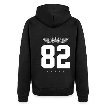 82 Couronne numérique - Veste à capuche bio Premium Unisexe - noir - Dos - Nico (187cm)