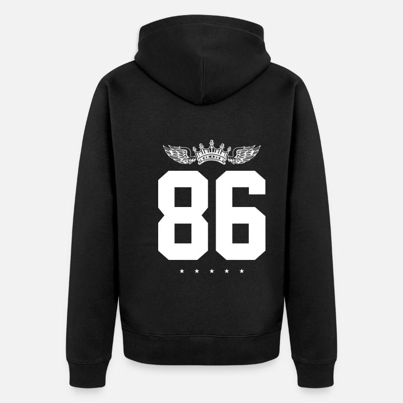 86 Couronne numérique - Veste à capuche bio Premium Unisexe - noir