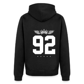 92 Couronne numérique - Veste à capuche bio Premium Unisexe - noir - Dos - Nico (187cm)