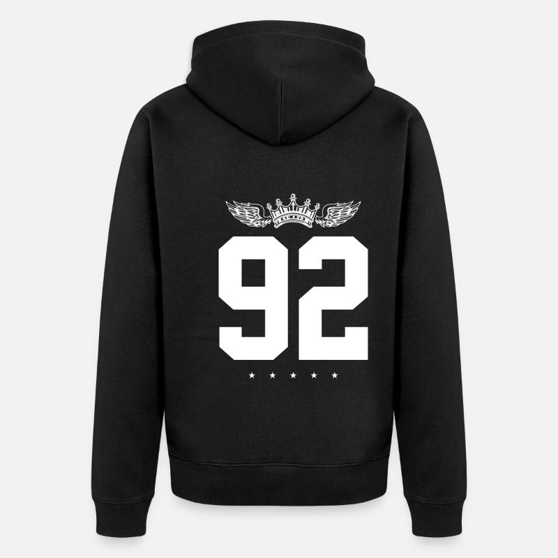 92 Couronne numérique - Veste à capuche bio Premium Unisexe - noir