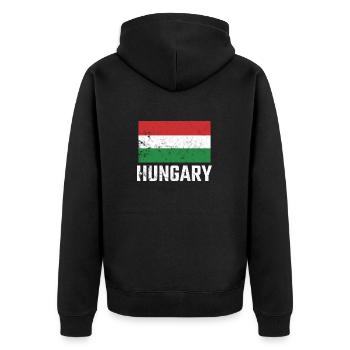 Hongrie Hongrie Drapeau Hongrois Fierté Hongroise - Veste à capuche bio Premium Unisexe - noir - Dos - Nico (187cm)