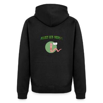 Allez les vers ! - Veste à capuche bio Premium Unisexe - noir - Dos - Nico (187cm)