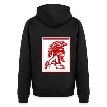 Spartan Warrior Gladiator Muscles - Unisex Premium Organic Zip Hoodie - black - Back - Nico (187cm)