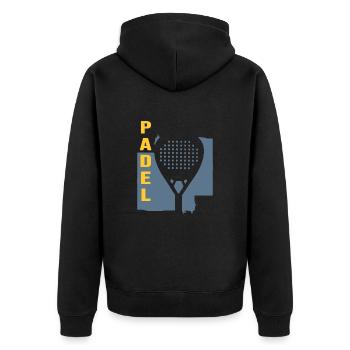 Padeltennis Padeltennisspieler - Unisex Premium Bio Zip Hoodie - Schwarz - Hinten - Nico (187cm)