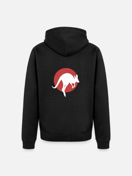 Kangaroo - Unisex Premium Organic Zip Hoodie - black