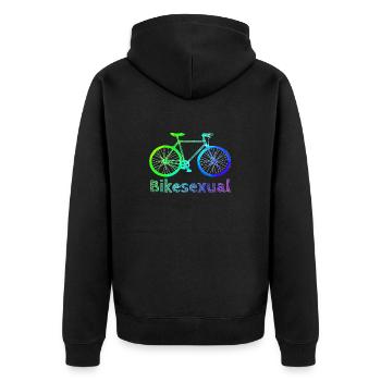 | vélo Cyclistes | | bikesexual Cycliste - Veste à capuche bio Premium Unisexe - noir - Dos - Nico (187cm)
