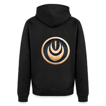 Médaille AI #3 - Veste à capuche bio Premium Unisexe - noir - Dos - Nico (187cm)