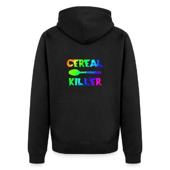 Cereal Killer | Muesli | Cereals | Breakfast | Ge - Unisex Premium Organic Zip Hoodie - black - Back - Nico (187cm)
