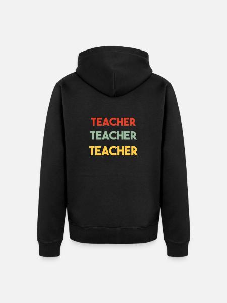 Teacher Retro Style - Unisex Premium Organic Zip Hoodie - black