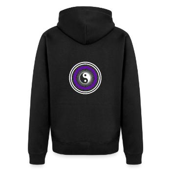 Yin & Yang | Design Spirituel Motif Couleurs Noir - Veste à capuche bio Premium Unisexe - noir - Dos - Nico (187cm)
