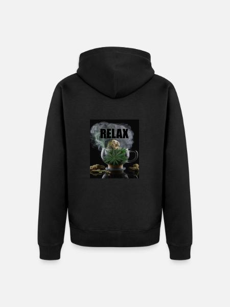 Cannabis Relax Gift - Unisex Premium Organic Zip Hoodie - black