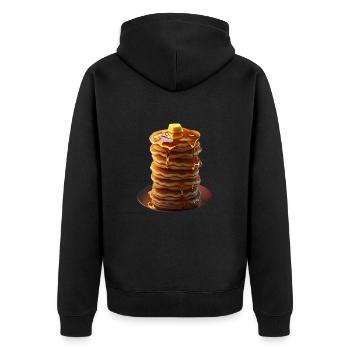 Pancakes - Unisex Premium Organic Zip Hoodie - black - Back - Nico (187cm)