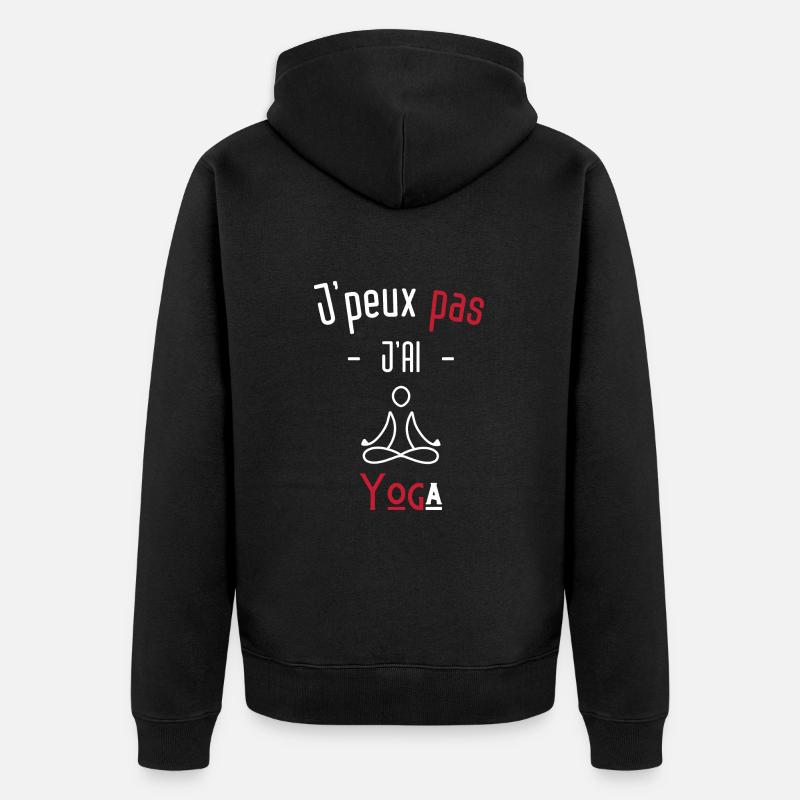 j'peux pas j'ai yoga - Veste à capuche bio Premium Unisexe - noir