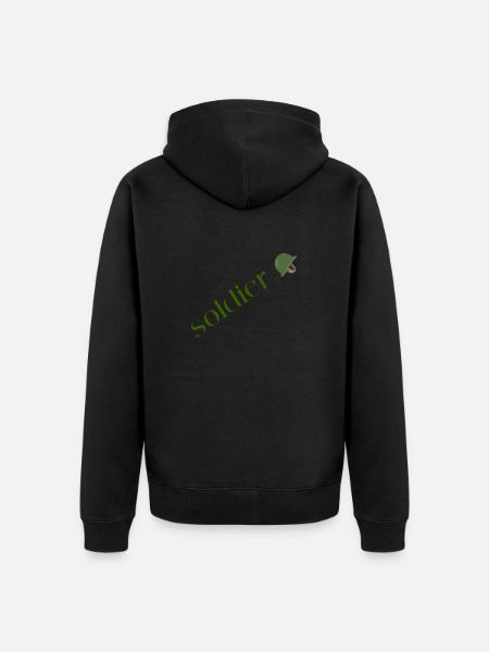 Logo soldier - Unisex Premium Organic Zip Hoodie - black