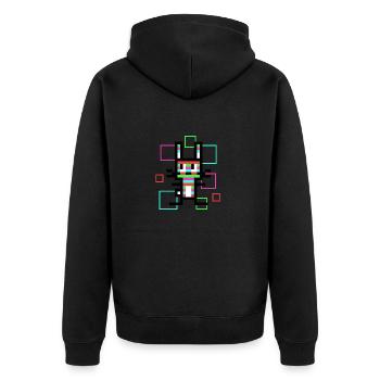 Rainbow Rabbit - Unisex Premium Organic Zip Hoodie - black - Back - Nico (187cm)