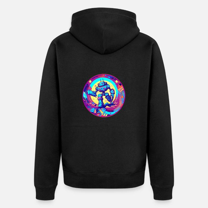 Böser Roboter Serie 005 - Unisex Premium Bio Zip Hoodie - Schwarz