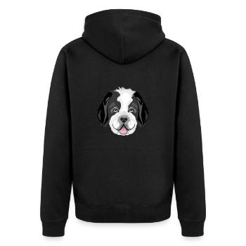 Tête de Saint Bernard - Veste à capuche bio Premium Unisexe - noir - Dos - Nico (187cm)