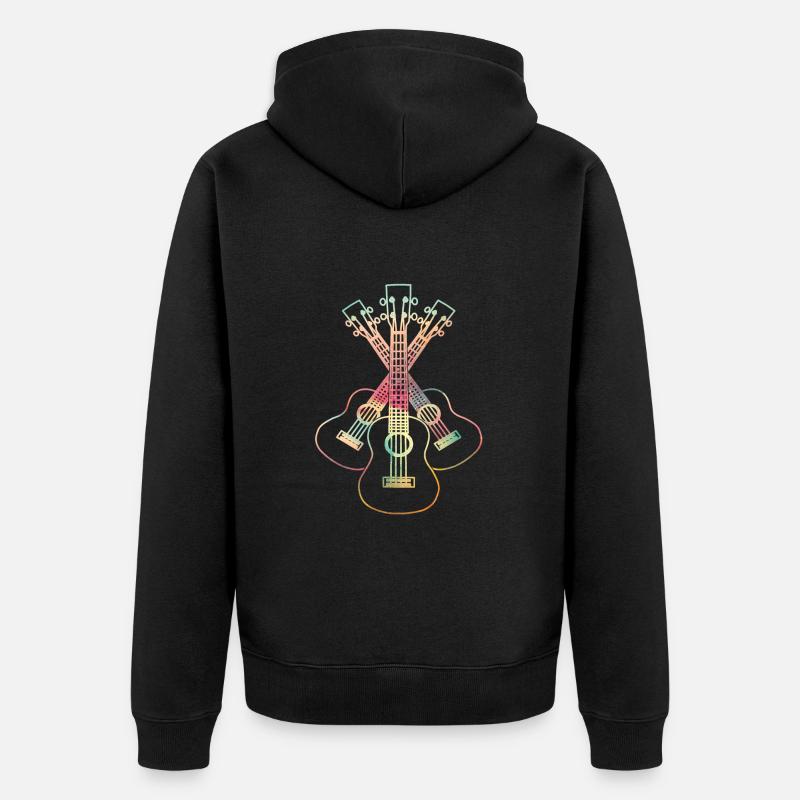 Lineart ukulélé - Veste à capuche bio Premium Unisexe - noir