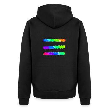 Lignes | Lignes ondulées | symboles | Modèle - Veste à capuche bio Premium Unisexe - noir - Dos - Nico (187cm)