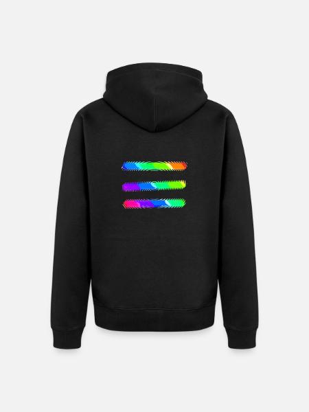 Lines | Wavy lines | | symbols Pattern - Unisex Premium Organic Zip Hoodie - black