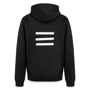 Lignes | Lignes ondulées | symboles | Modèle - Veste à capuche bio Premium Unisexe - noir - Dos - Nico (187cm)