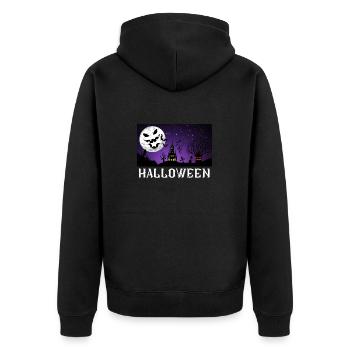 Manoir hanté d’Halloween - Veste à capuche bio Premium Unisexe - noir - Dos - Nico (187cm)