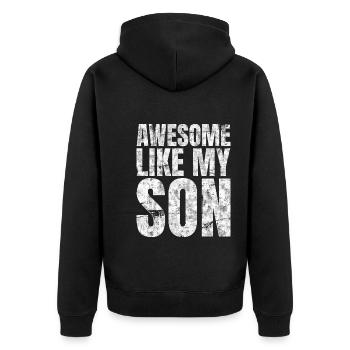 Génial comme mon fils père pères - Veste à capuche bio Premium Unisexe - noir - Dos - Nico (187cm)