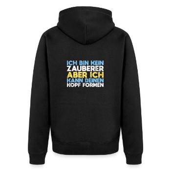 Ich Bin Kein Zauberer, Aber Ich Kann Deinen... - Unisex Premium Bio Zip Hoodie - Schwarz - Hinten - Nico (187cm)