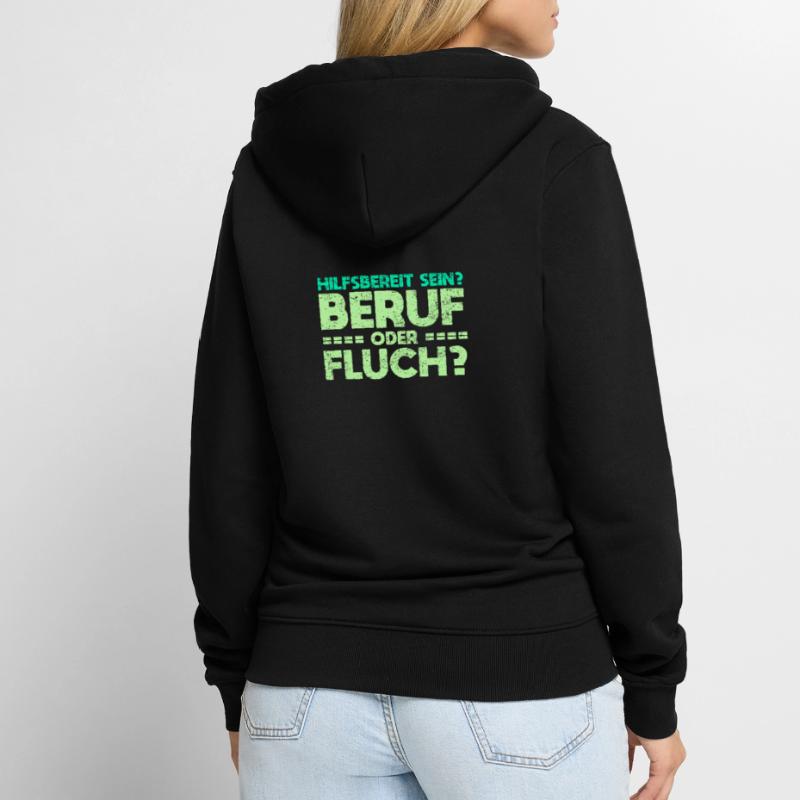 Hilfsbereit Sein - Beruf Oder Fluch? Unisex Premium Bio Zip Hoodie