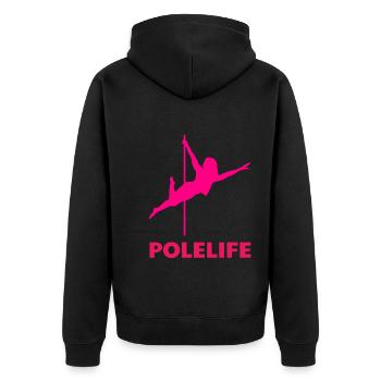 Pole Dance Stangentänzerin - Unisex Premium Bio Zip Hoodie - Schwarz - Hinten - Nico (187cm)