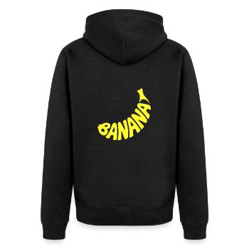 Banana - Cool Fruit Logo - Unisex Premium Organic Zip Hoodie - black - Back - Nico (187cm)
