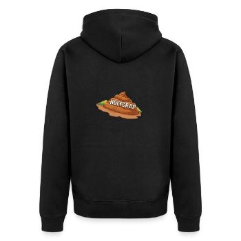 Putain de merde | Caca | Dicton - Veste à capuche bio Premium Unisexe - noir - Dos - Nico (187cm)