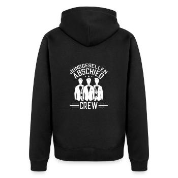 Junggesellenabschied Crew Spruch Jga - Unisex Premium Bio Zip Hoodie - Schwarz - Hinten - Nico (187cm)