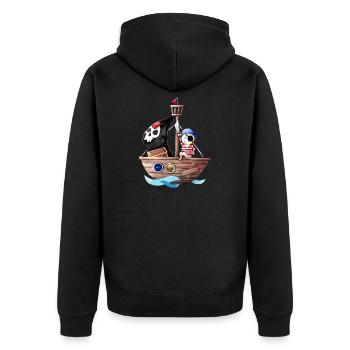 Little pirate with his ship - Unisex Premium Organic Zip Hoodie - black - Back - Nico (187cm)
