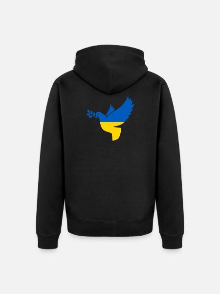 Ukraine Friedenstaube - Unisex Premium Bio Zip Hoodie - Schwarz