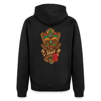 Tikki Tiki Mask Hawaiian Hawaiian Idée cadeau - Veste à capuche bio Premium Unisexe - noir - Dos - Nico (187cm)