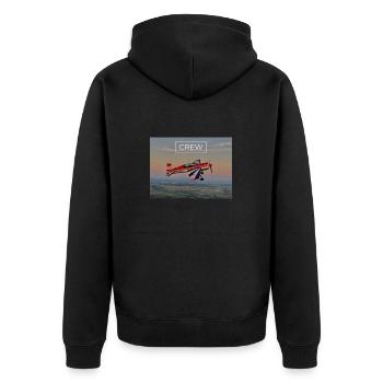 YAK54 SUNSET - Unisex Premium Bio Zip Hoodie - Schwarz - Hinten - Nico (187cm)