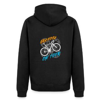 Grand-père en visite à vélo Grand-père fait du vélo - Veste à capuche bio Premium Unisexe - noir - Dos - Nico (187cm)