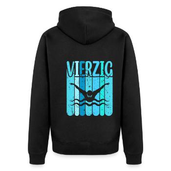 Schwimmen 40 Geburtstag Wasserratte Schwimm - Unisex Premium Bio Zip Hoodie - Schwarz - Hinten - Nico (187cm)