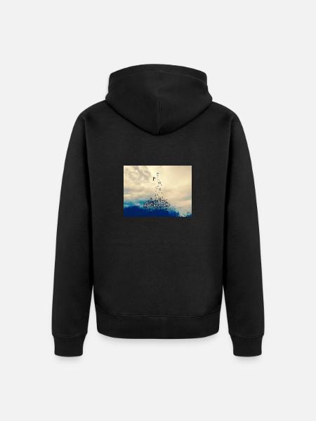 No War but Poem - Unisex Premium Organic Zip Hoodie - black