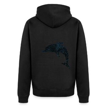 Niedlicher Delphin Cute Dolphin - Unisex Premium Organic Zip Hoodie - black - Back - Nico (187cm)
