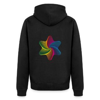 Étoile - illusion, multicolore - Veste à capuche bio Premium Unisexe - noir - Dos - Nico (187cm)