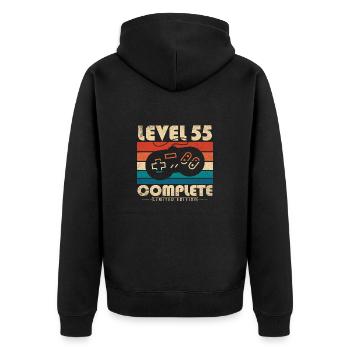 55 Birthday 55 Years Gift Level 55 Complete - Unisex Premium Organic Zip Hoodie - black - Back - Nico (187cm)