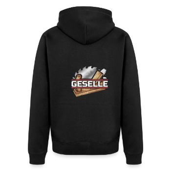 Geselle Abschluss der Ausbildung zum Tischler - Unisex Premium Bio Zip Hoodie - Schwarz - Hinten - Nico (187cm)