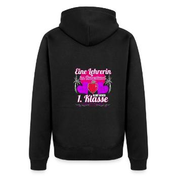 Lehrerin im Ruhestand bleibt 1. Klasse Geschenk - Unisex Premium Bio Zip Hoodie - Schwarz - Hinten - Nico (187cm)