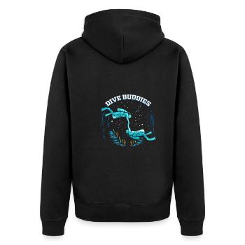 Dive Partner Diver Gift for Scuba Dive - Unisex Premium Organic Zip Hoodie - black - Back - Nico (187cm)