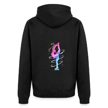 Figure skater gift for figure skating - Unisex Premium Organic Zip Hoodie - black - Back - Nico (187cm)