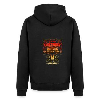 Elektriker Lustiges Geschenk für Elektroniker - Unisex Premium Bio Zip Hoodie - Schwarz - Hinten - Nico (187cm)