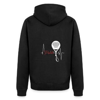 Padel Fan Athlete Gift for Padel Tennis - Unisex Premium Organic Zip Hoodie - black - Back - Nico (187cm)